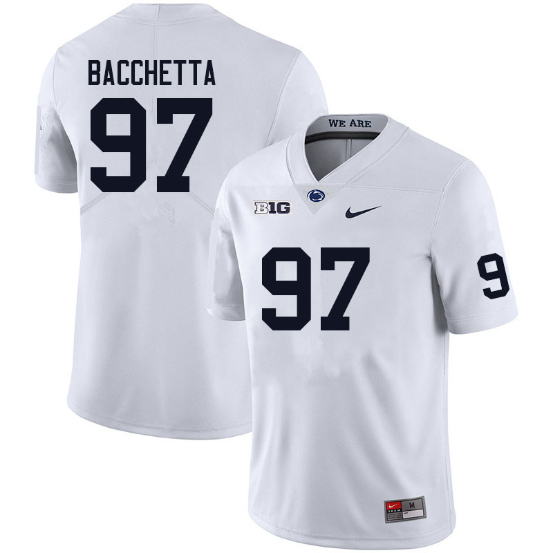 Men #97 Alex Bacchetta Penn State Nittany Lions College Football Jerseys Sale-White - Click Image to Close